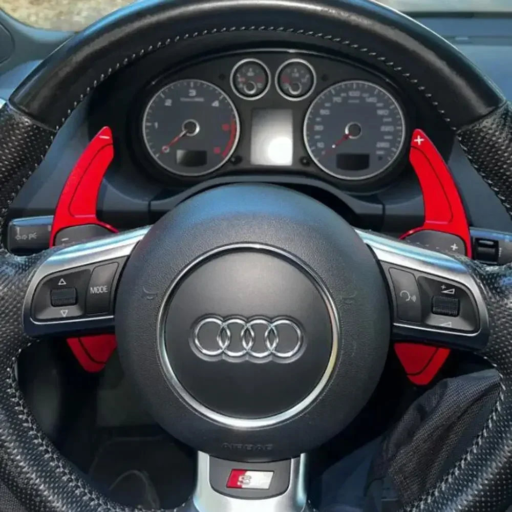 2 قطعة عجلة توجيه سيارة التحول مجداف شيفتر الموسعة DSG لأودي A3 A4 A5 A6 A7 A8 S5 Q5 التحول مجداف شفرة اكسسوارات السيارات
