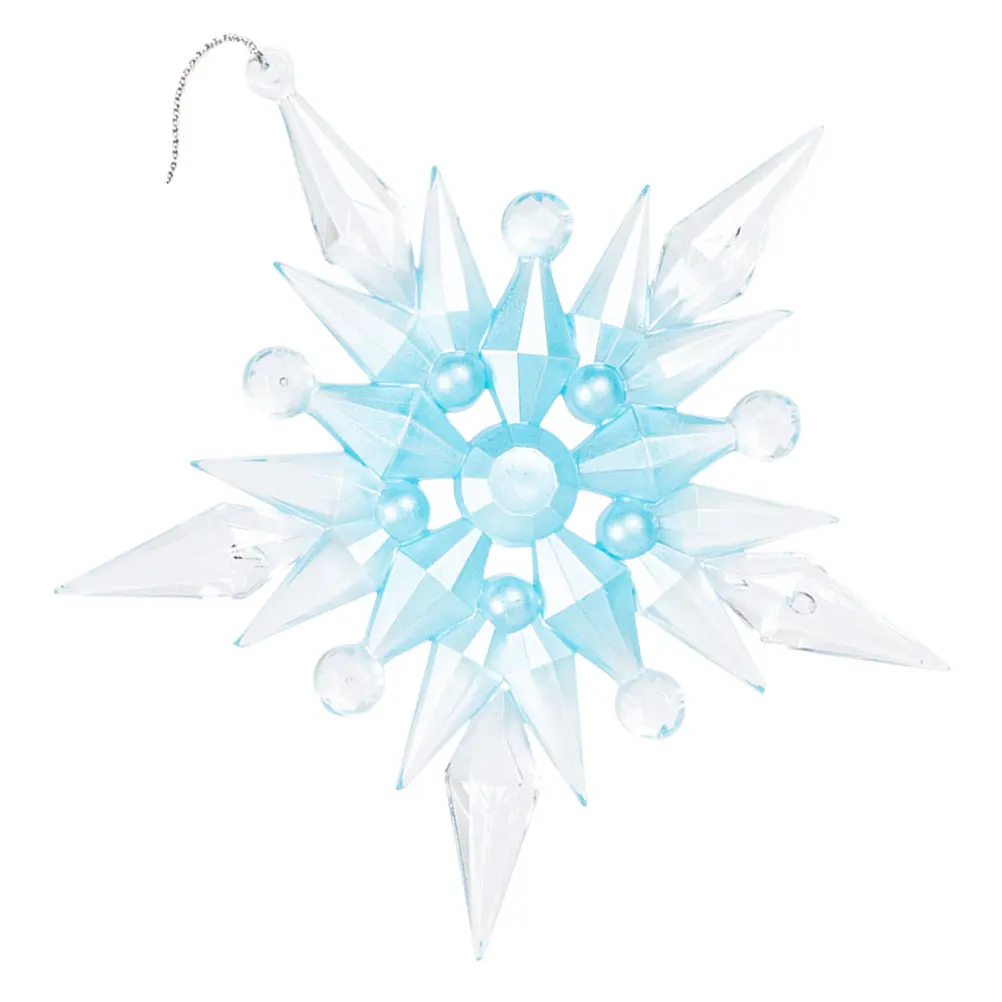 Christmas Ornaments Rhinestone Snowflake Novelty Holiday Decorations Hanging Frosted Office