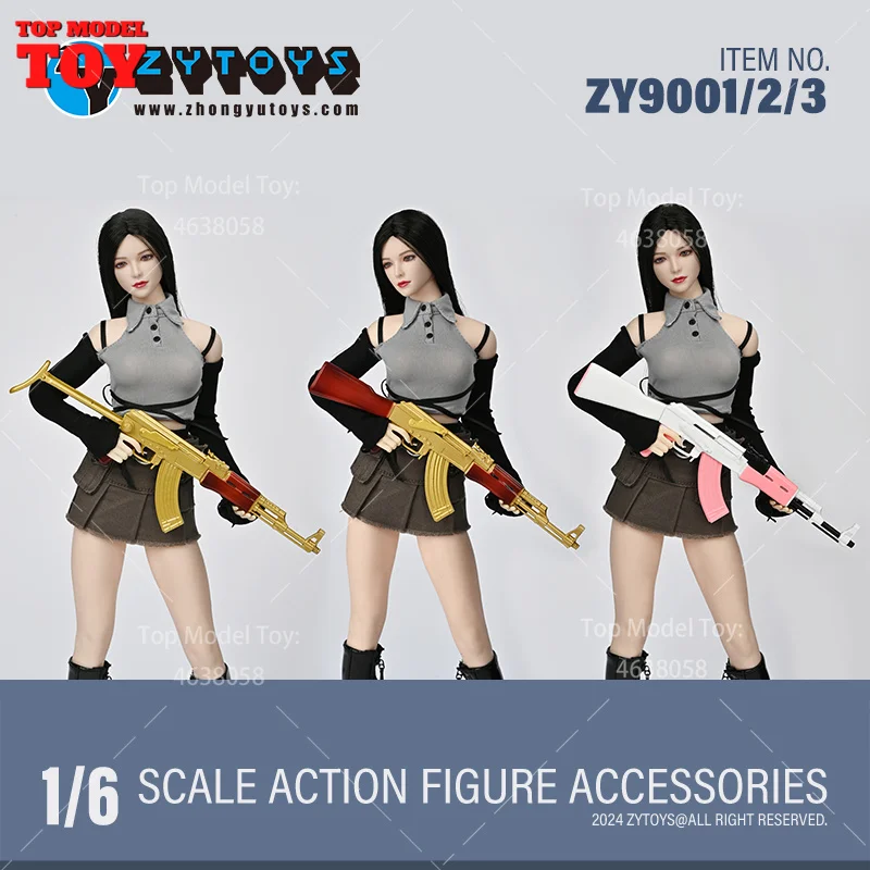 ZYTOYS ZY9001 1/6 Scale AK47 Color Series ZY9004 P90 Series Weapon Set Model ABS Fit 12\'\' FemaleSoldier Action Figure Body Dolls