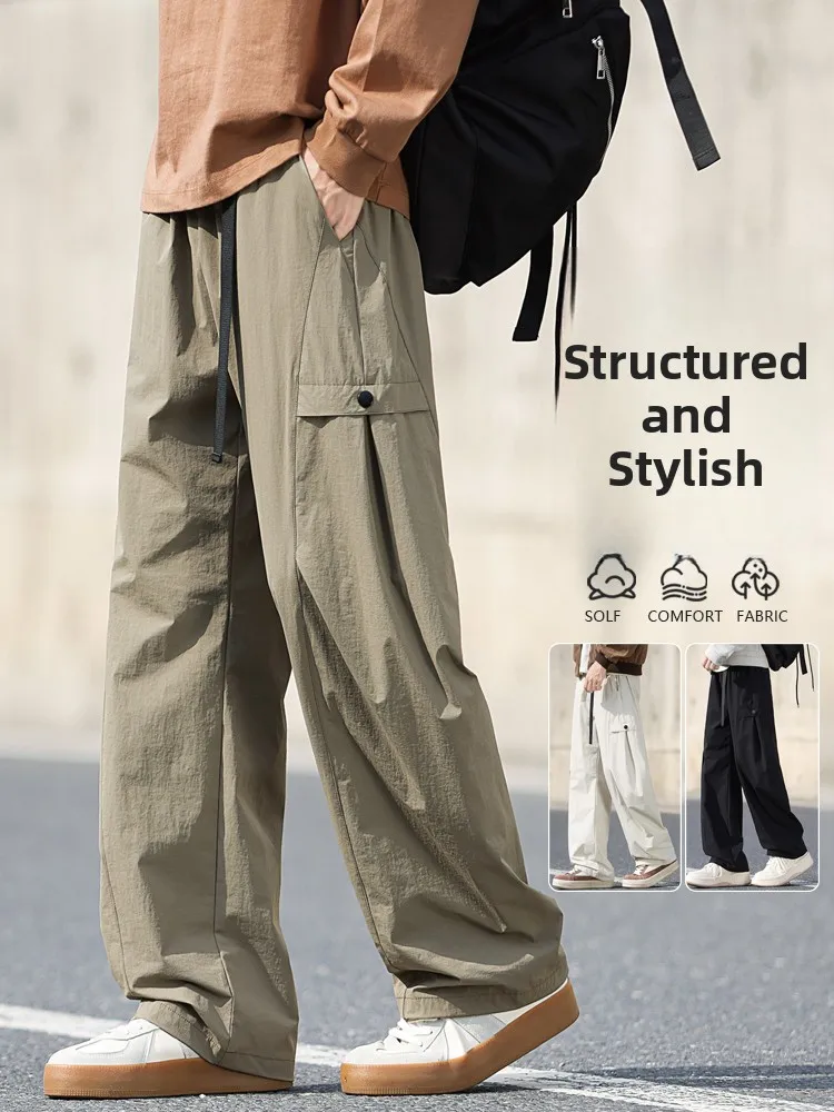 

Loose Straight Leg Casual Sports Pants for Teenage Students Middle And High School Kids Comfortable Wide Leg Trousers