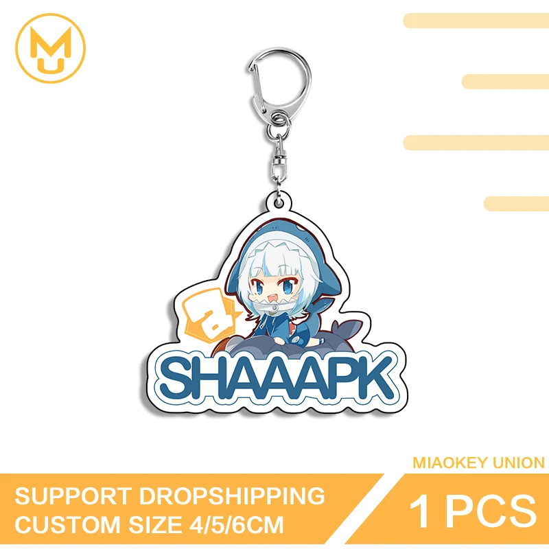 kawaii vtuber Gawr Gura Novelty Acrylic Keyring Personality Elf Like Cool Backpack DIY Decoration Lightweight Peripherals