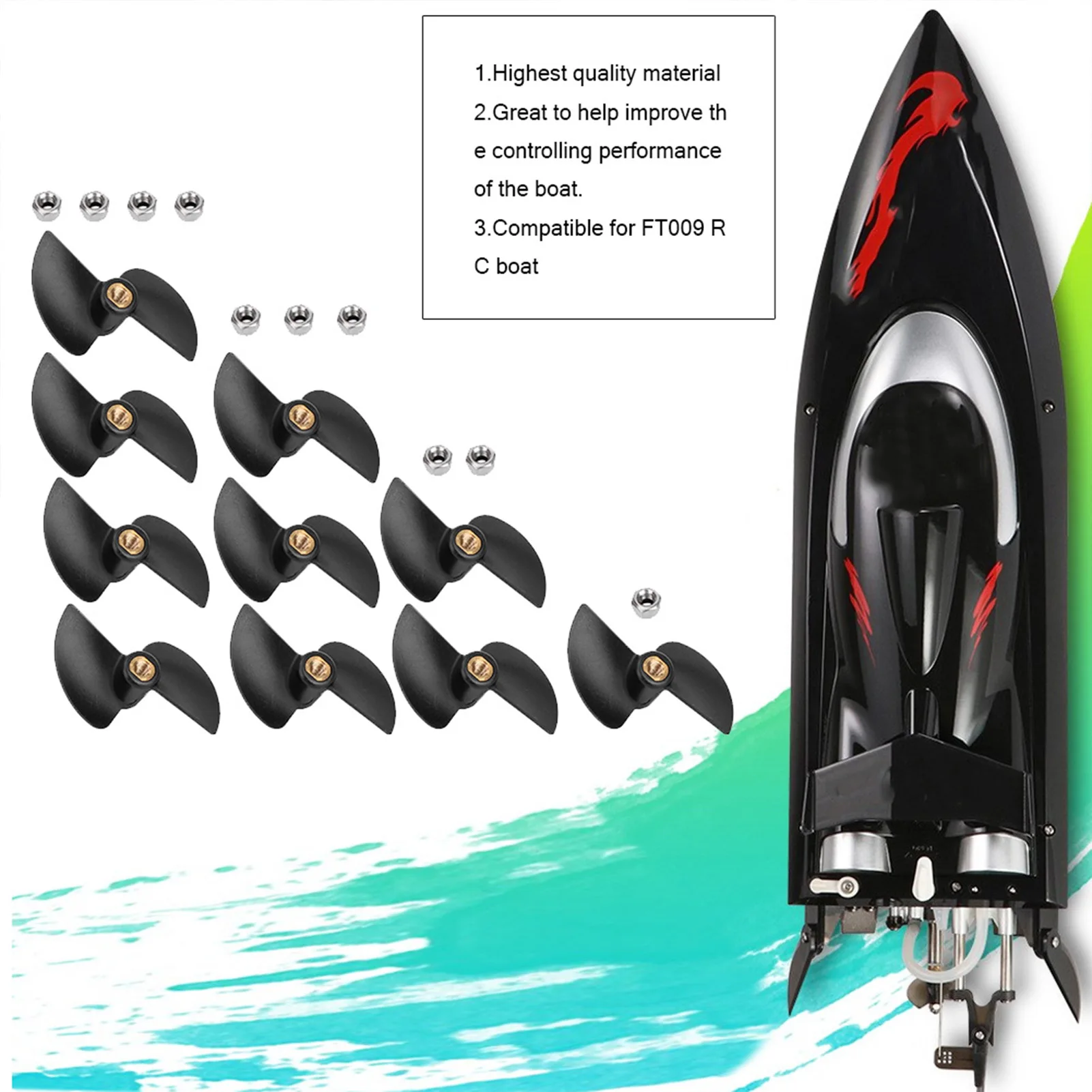 Model Boat Propeller Brushless Remote Control Boat Tail Propeller Spare Part Kit For FT009 RC Boat Remote Boat Propeller