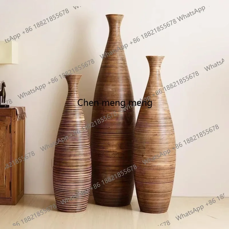 

Large solid wood vase floor-to-ceiling ornament club opens, large decorative works of art