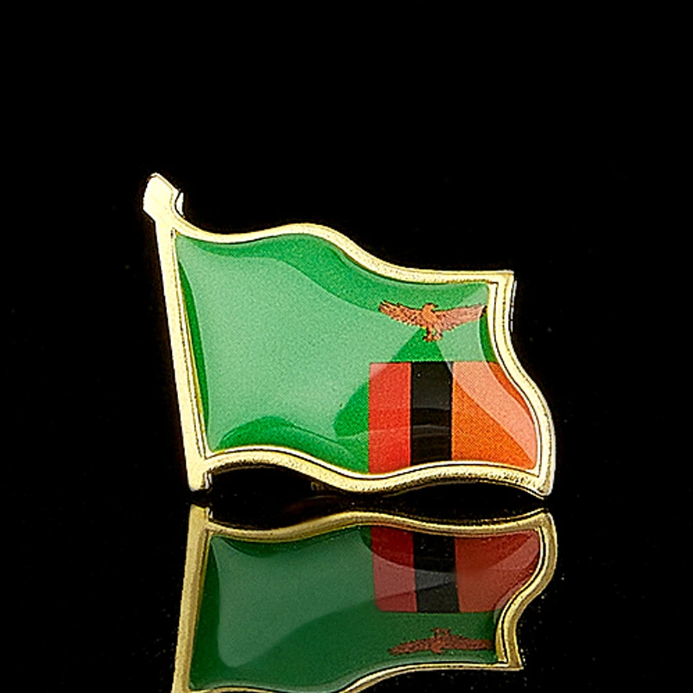 The Republic of Zambia National Patriotism Badge Country Representative Lapel Pin Brooch Clothes Accessories