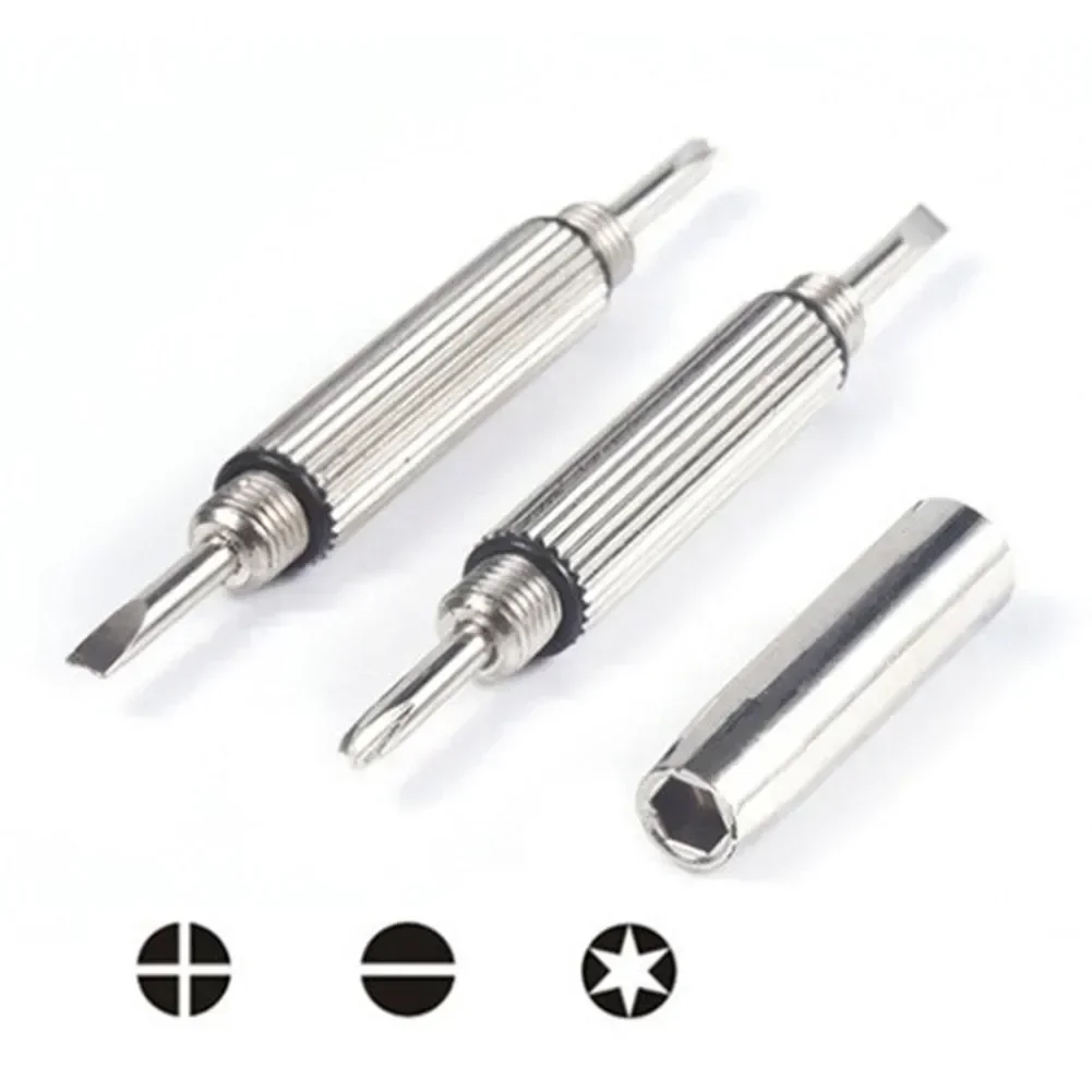 2Pcs Multifunctional Mini Screwdriver 3in1 Slotted Cross Hex ScrewDrivers Glasses Phone Watch Screw Repaired Keyring Tool