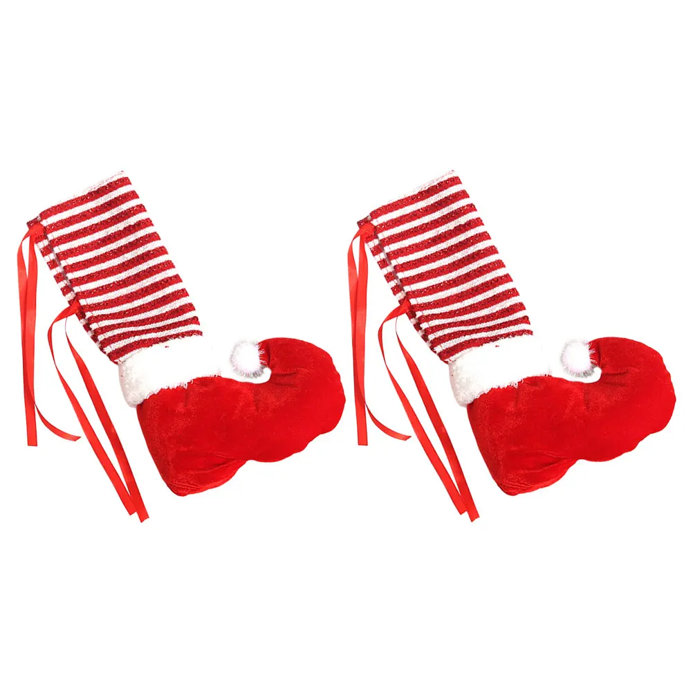 

2Pcs Christmas Chair Leg Floor Covers Cloth Xmas Protective Covers Chair Feet Socks Decorative Table Leg Floor Protector