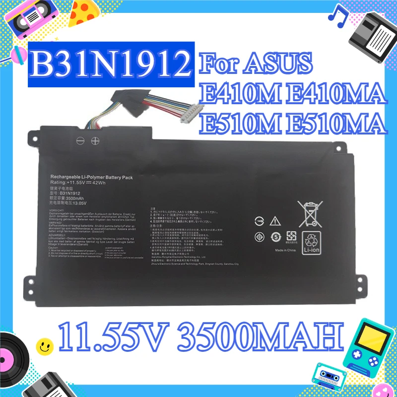 11.55V 3500MAH Replacement Laptop Battery For ASUS E410M E410MA E510M E510MA L410M L410MA‑DB02, B31N1912