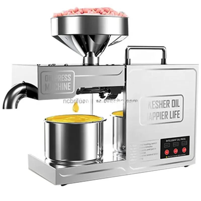 BO3 automatic oil pressing effective household stainless steel hot cold oil press temperature control sesame peanut