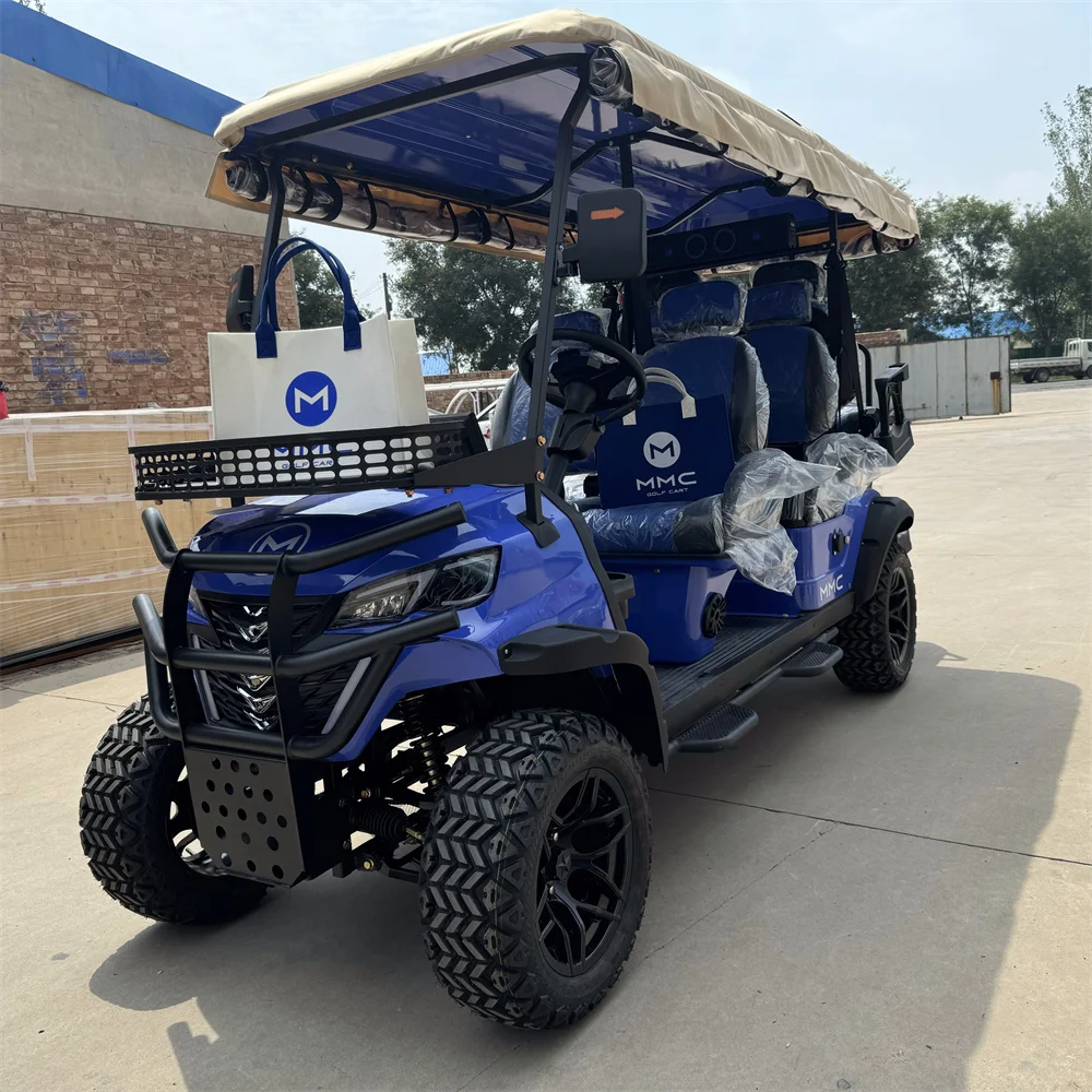 С CE Golf Cart 2 4 6 8 мест 4x4 MMC Электрический внедорожный клубный автомобиль для продажи золотого цвета на заказ Бесплатный дизайн