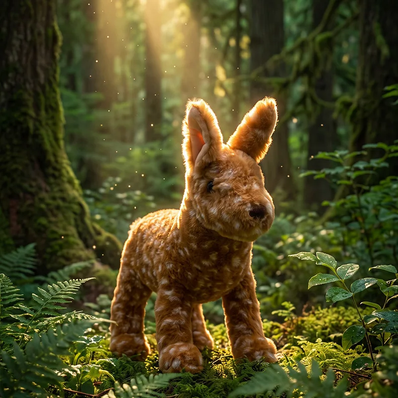 Simulation Forest Animal Plush Doll Realistic Spotted Sika Deer Fawn Soft Stuffed Toy Home Display Ornament Holiday Gift