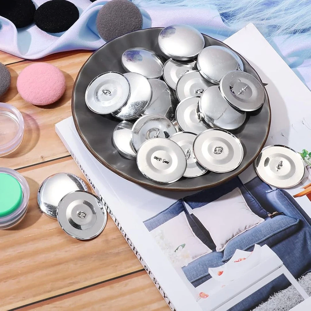 Kit de 100 boutons recouverts de tissu avec outils, 1,1 pouce, pour la décoration intérieure et les loisirs créatifs