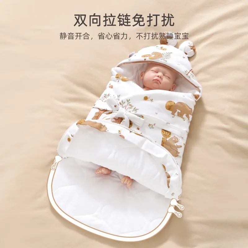 Couette intégrée pour nouveau-né, sac de couchage pour bébé, résistant au rika, automne et hiver