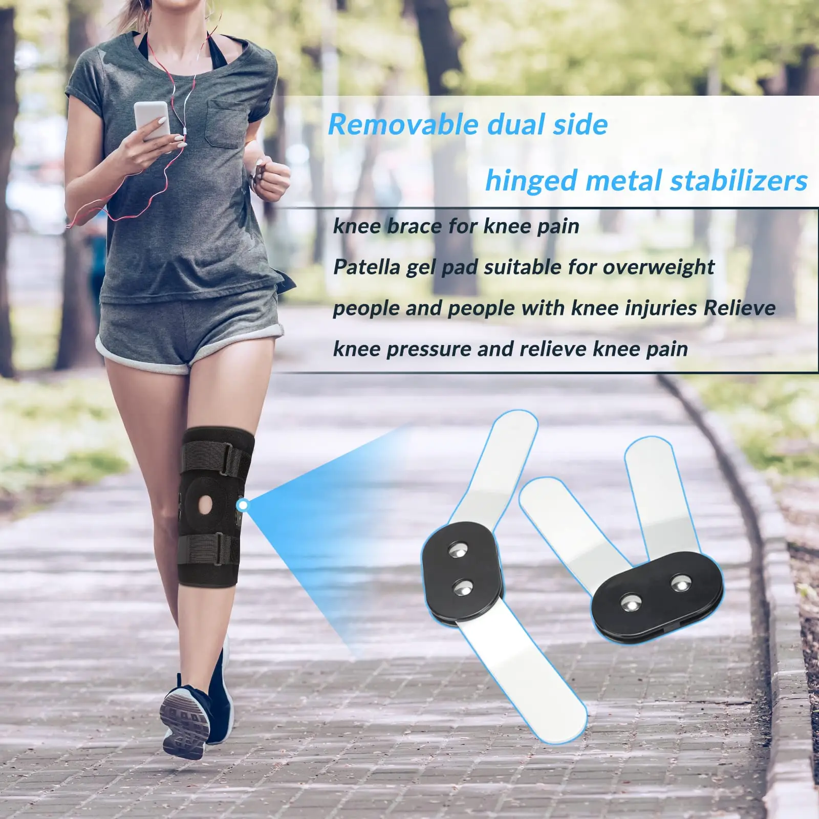 Hinged Knee Brace Orthopedic Meniscus Knee Pad With Side Stabilizers Arthritis Patella Protector Sports Kneepad Joint Pain, ACL