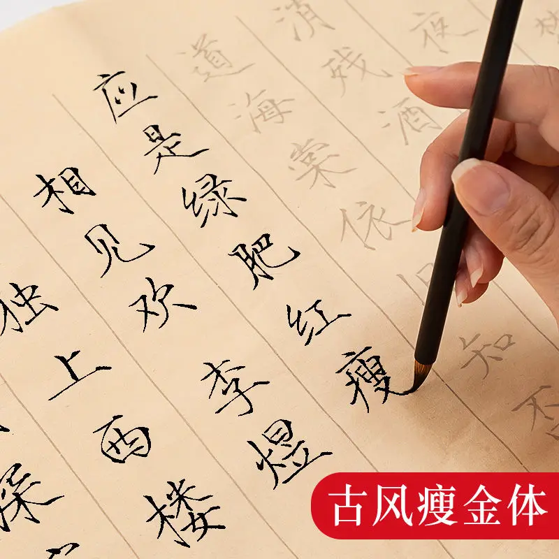 

Song Huizong Thin Gold Body Copybook Calligraphy Practice Paper Beginners Draw Red Small Script Brush Copy