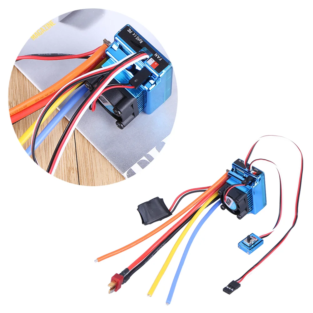 

120A ESC Brushless Electric Controller for RC 1:10/ 1:8 Car Truck (Blue) Brushless esc controller rc Brushless controller