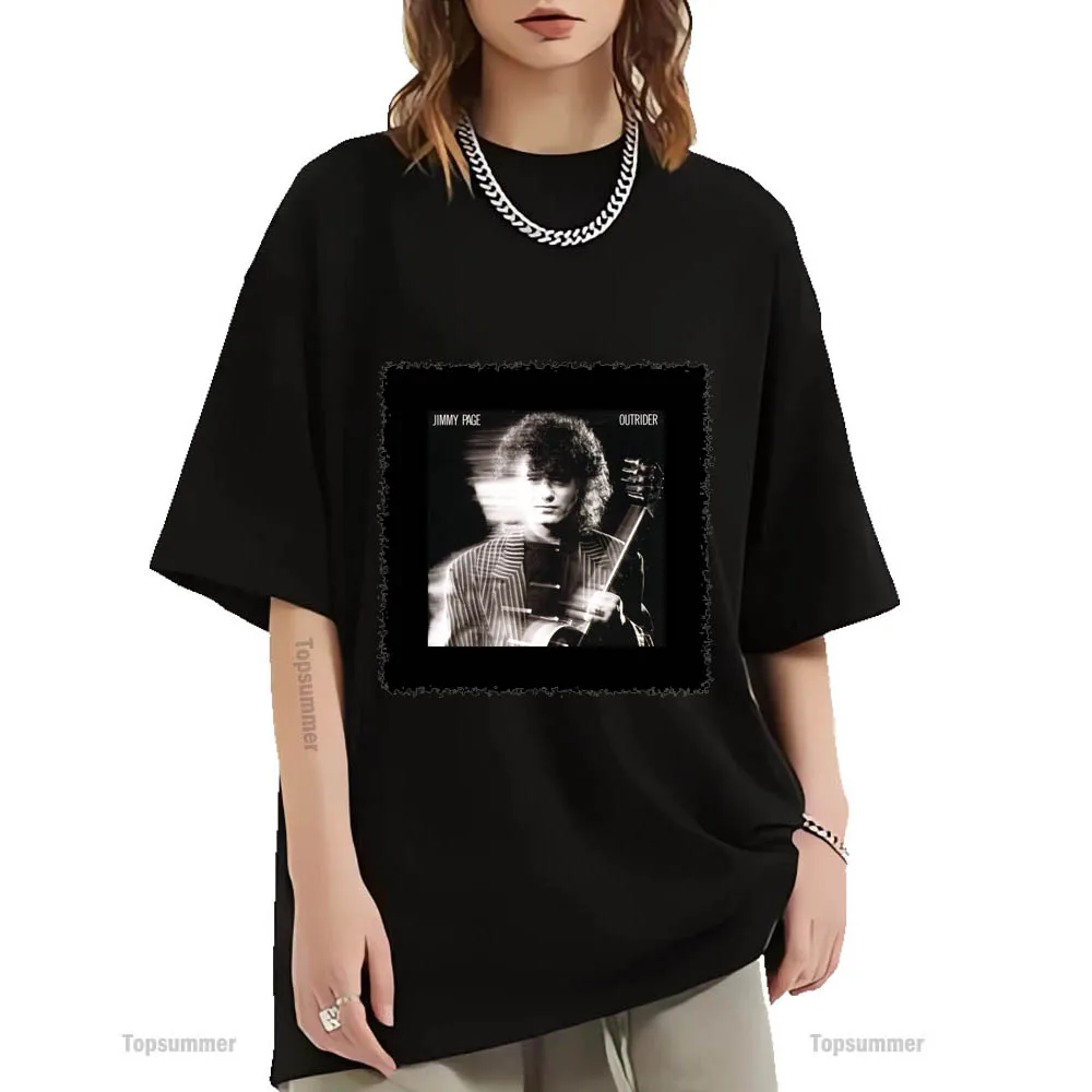 Футболка Outrider с изображением альбома, футболка с Джимми Паж, женская уличная одежда с эмо, футболки с графическим принтом, мужские топы с коротким рукавом Футболка Outrider с изображением альбома, футболка с Джимми Паж, женская уличная одежда с эмо, футболки с графическим принтом, мужские топы с коротким рукавом