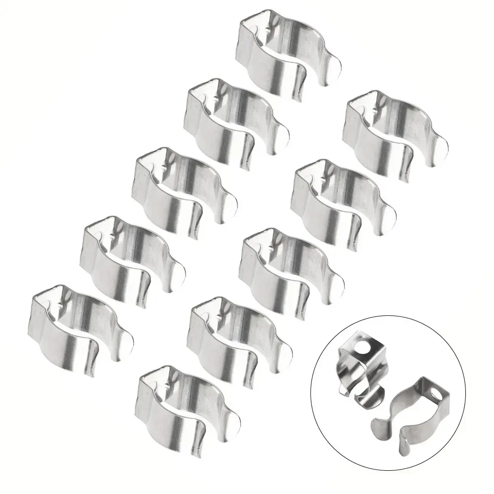 10pcs Spring Terry Clips Narrow Base Tool Stainless Steel Spring Terry Clamp Heavy Duty Tool Storage Rack 25mm 30mm 32mm 35mm