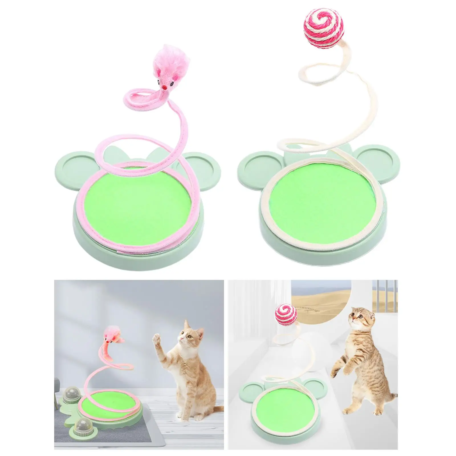 Cat Spring Toy, Scratcher Teaser Toy Plush Toy Pet Supplies Interactive for Kitty Indoor Kitten Training Play Games