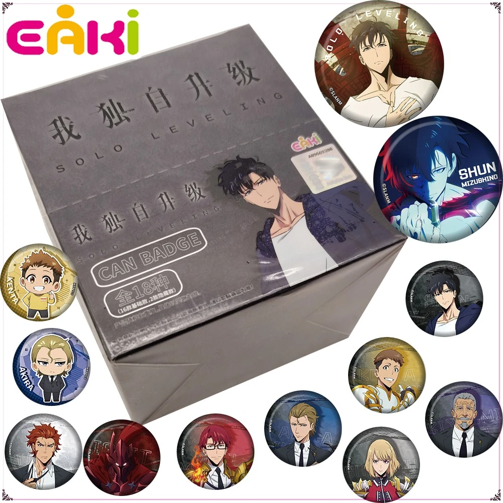 

Genuine EAKI Solo Leveling Anime Peripheral Tinplate Round Double Flash Badge Cartoon Exquisite Brooches for Bag Pendant Gifts