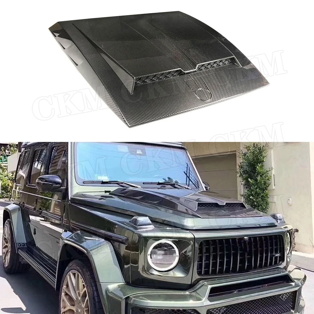 

G Class Dry Carbon Fiber Front Air vent Engine Hood Cover Cap for Mercedes Benz W463 G500 G550 G55 G63 FRP Car styling