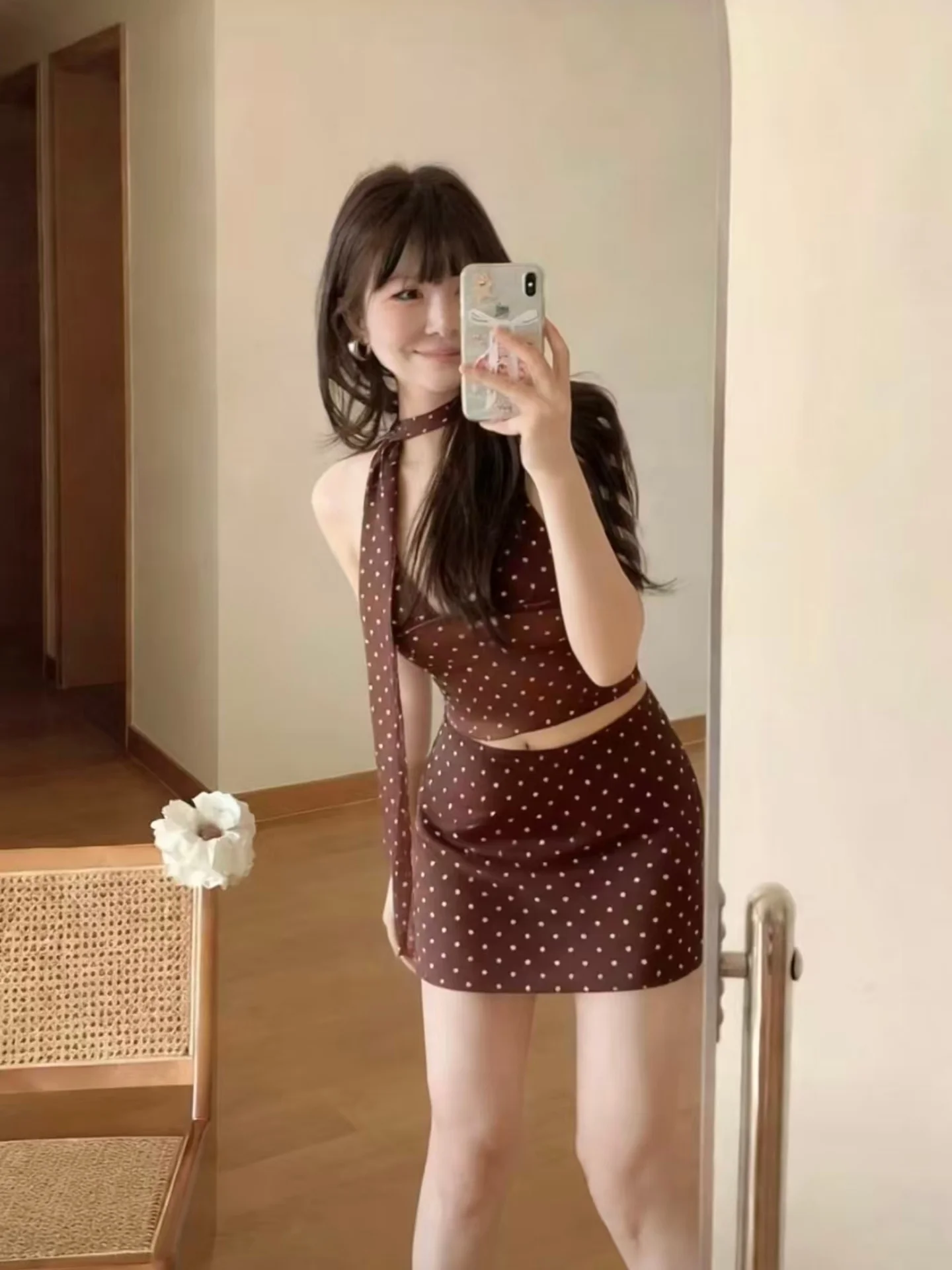 

Новый купальник-бикини в горошек для женщин: сексуальный, для небольшой груди, стройнящий, для отдыха на острове, для горячих источников, летний, в стиле юбки