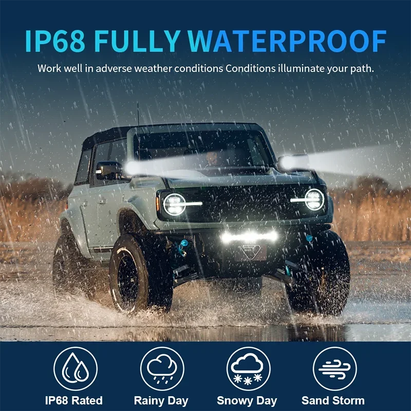 3.5 Inch 180W Round Spot Pods Light Bar High Bridges Vehicle Spotlight LED Bulbs for Brighter Long Range 4x4 Car Truck ATV SUV - view 6