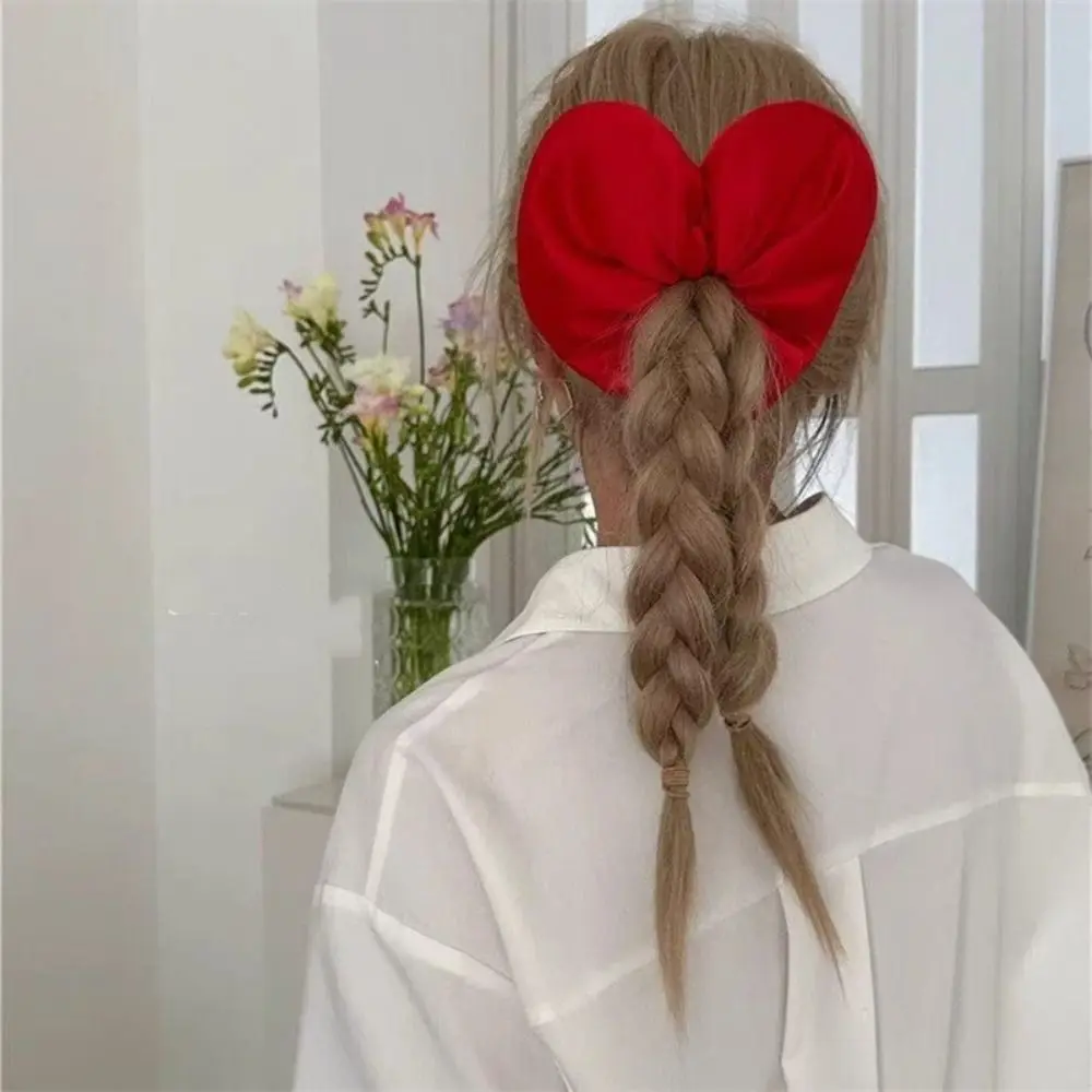 

Heart Shape Heart Hair Rope Love Cloth Ponytail Elastic Rubber Band Korean Style Ponytail Holder Exaggerated Hair Ring Party