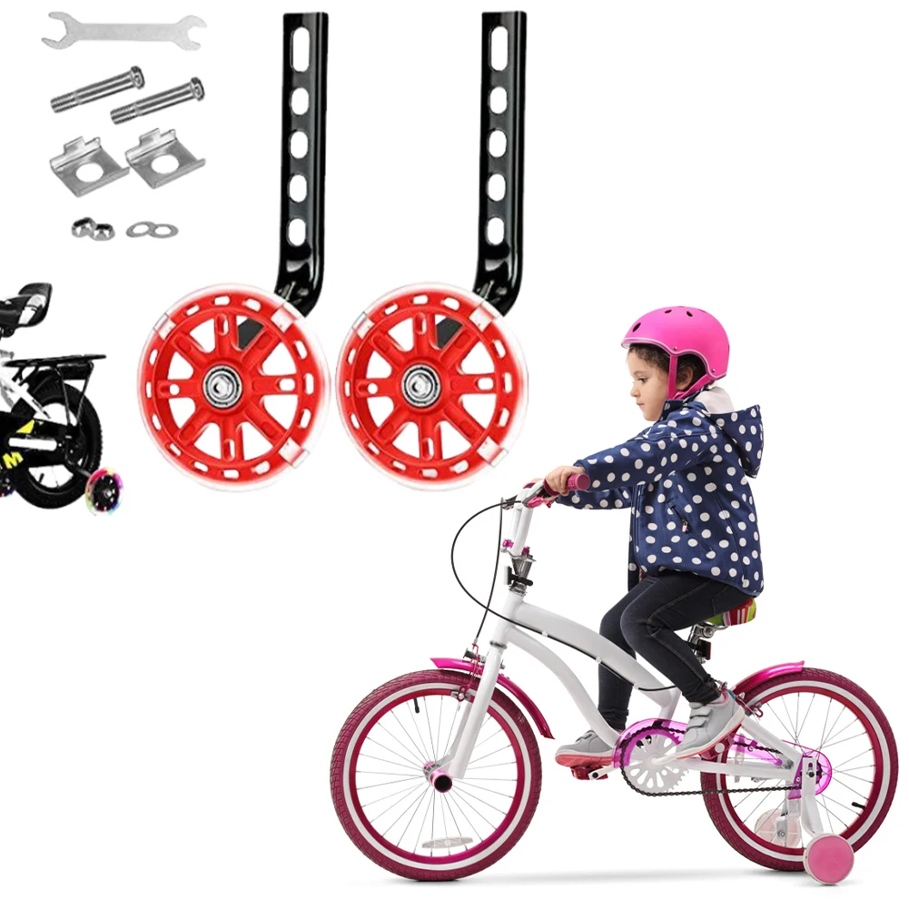 

Kids Bike Training Wheels Flash Mute Wheel for 12 14 16 18 20 in Children Single Speed Bikes