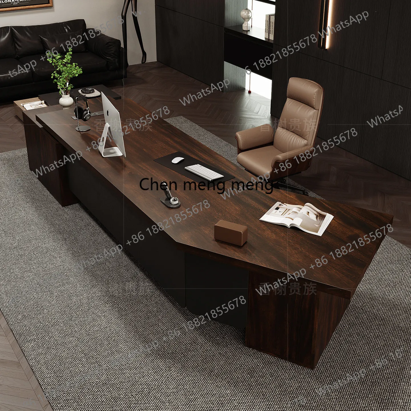 

High-end South American black walnut modern simple class desk supervisor desk light luxury