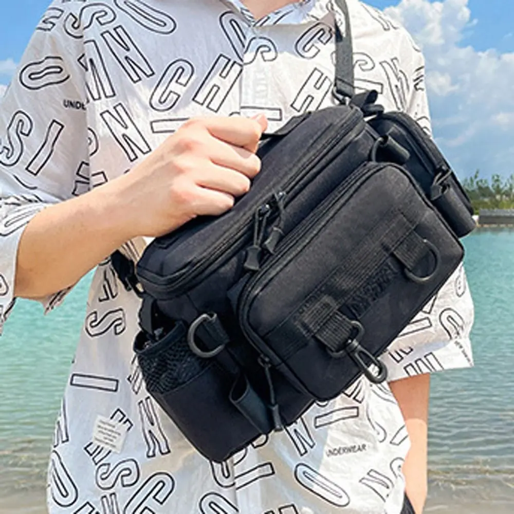 

Waist Fanny Fishing Tackle Bags Crossbody Waterproof Fishing Lure Backpack Shoulder Compact Fishing Bags Utility Storage
