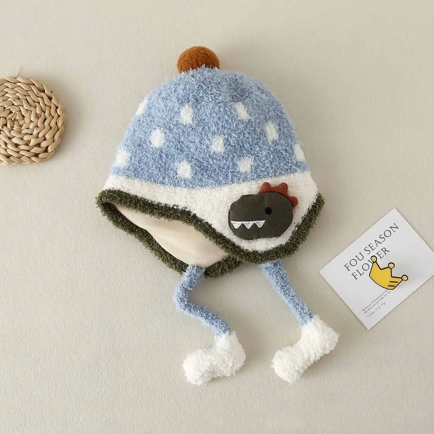 Winter Warm Baby Beanies Hat Cartoon Cute Ear Protection Windproof Pullover Cap Boy Girl Infant Kids Anti-Cold Earmuffs Hat