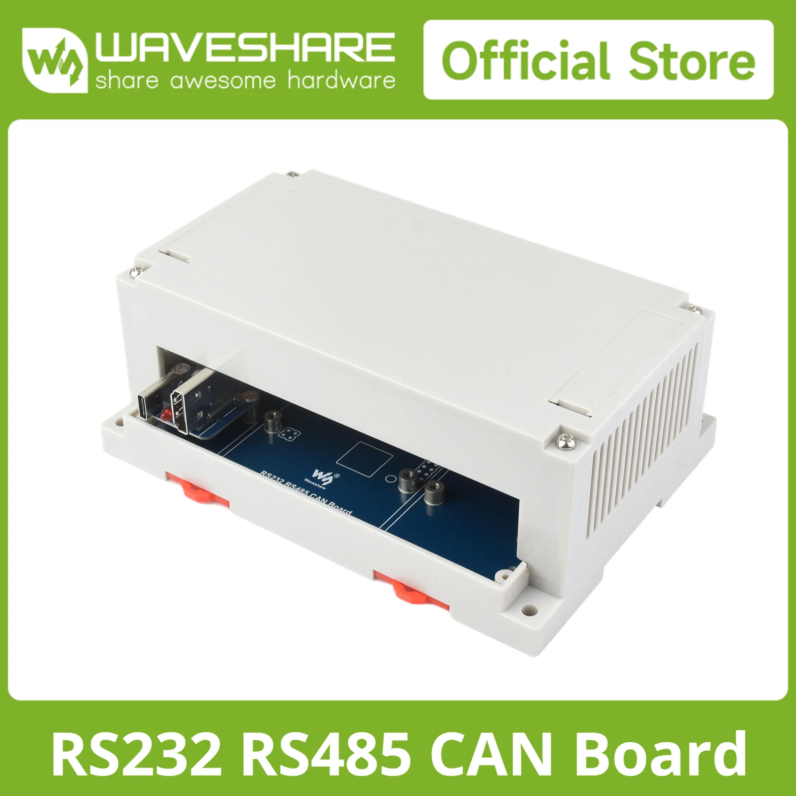 

Waveshare Isolated RS232/RS485/CAN/CAN FD Expansion Board For Raspberry Pi 5/4B, Expands 2x RS485, 1x RS232, 1x CAN FD