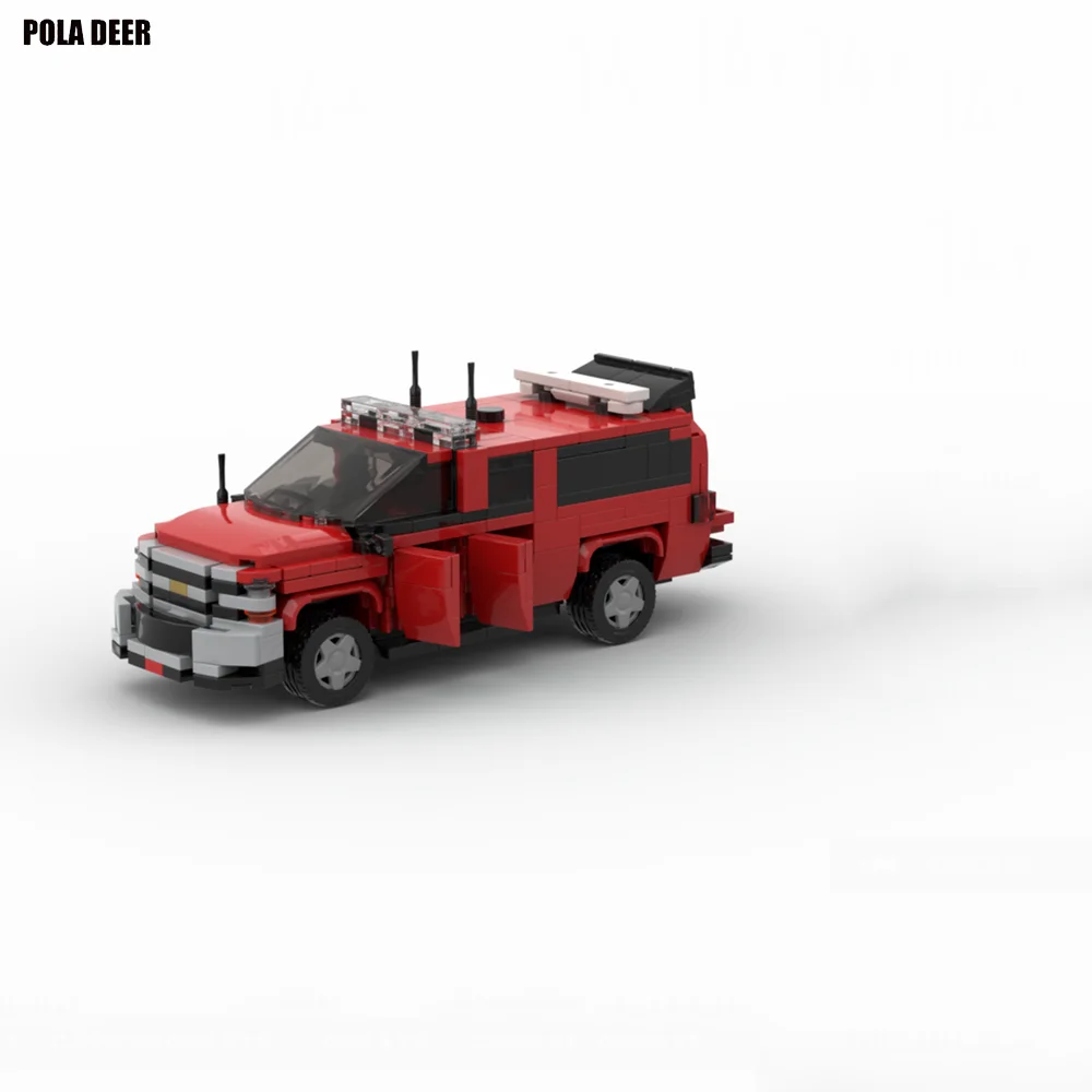 Poladeer 456 Pcs New York Fire Department 46th Battalion Silverado Creative Assembly Building Block Model Boy Toy Holiday Gift