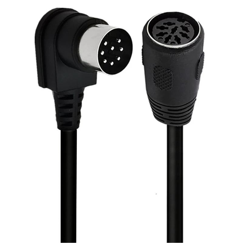 DT21 8 Pin Right Angled Extension Cable Male to Female Audio Extend Signal Control Cable 1M for Microphone DIN