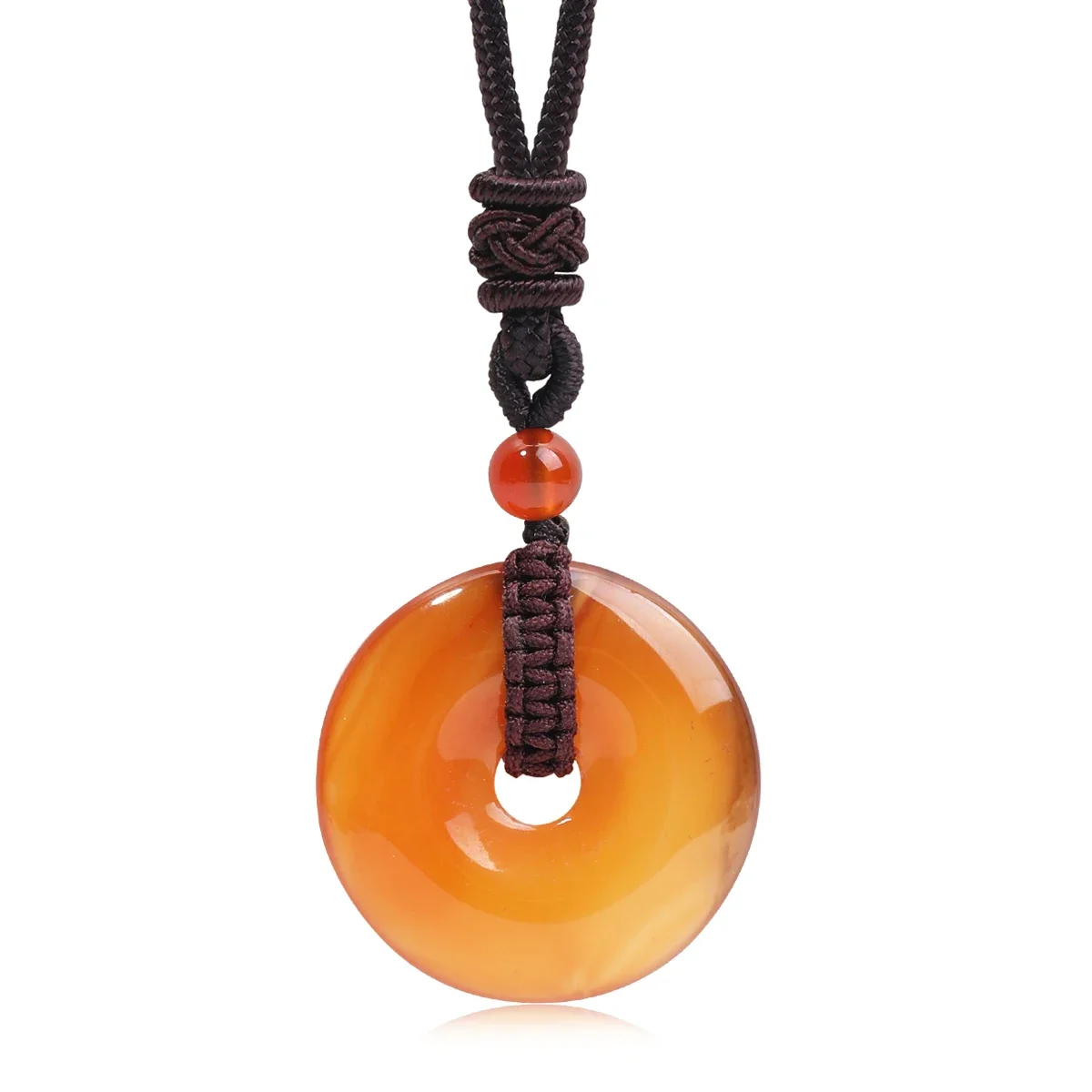 Naturstein Amethyst Tigerauge Halskette Anhänger Modische Herren- und Damenhalskette Friedensknoten Chinesischer Knoten Halskette Geschenk