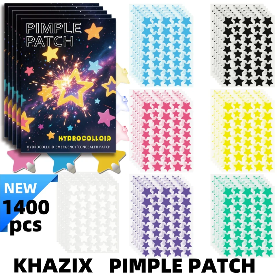 1400 قطعة من رقعات بثرة النجوم للوجه الغروانية المائية، غطاء ممتص، شجرة الشاي، رقعة حب الشباب الغروانية المائية، رقعة بثرة نجمة لطيفة