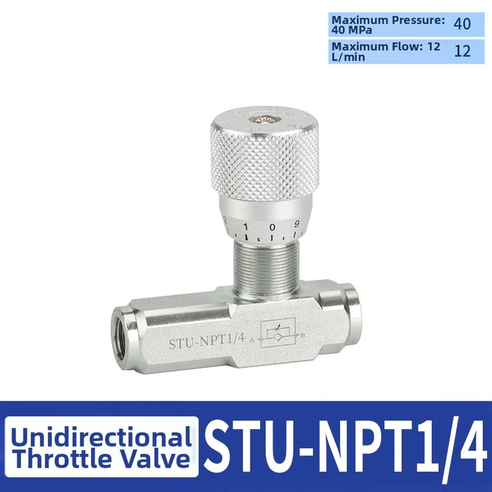 NPT Female Thread Hydraulic Flow Valve Silver Hydraulic Flow Control Valve Brewery Precision-machined Carbon Steel