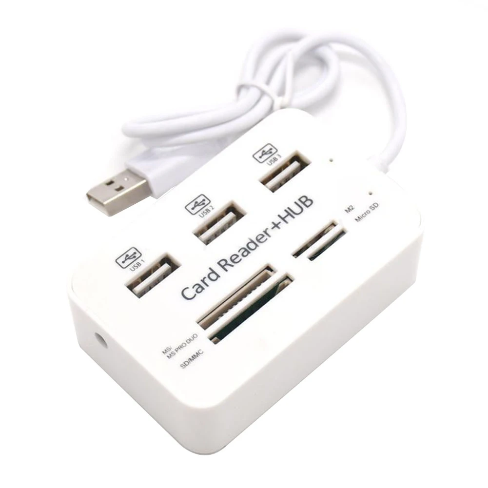 7 in 1 USB 2.0 HUB Card Reader Combo High Speed External Memory Card Reader Tablet Charging Extend Dock