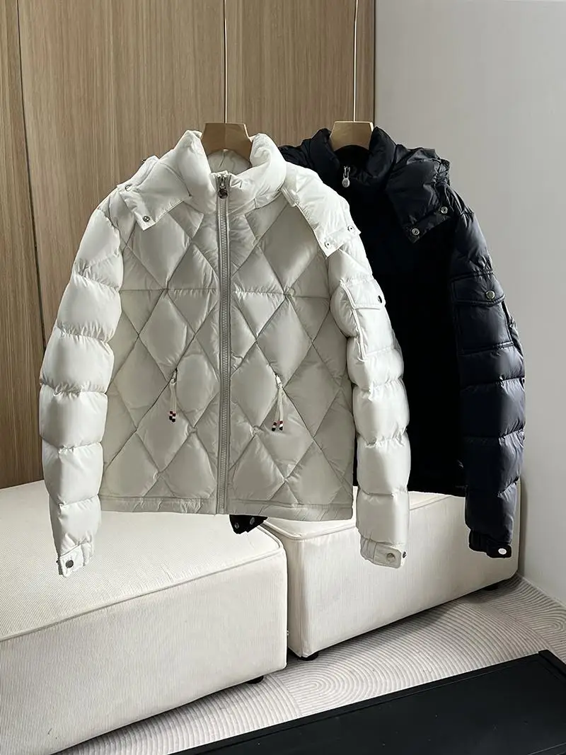 Piumino da coppia Autunno Inverno da donna con cappuccio addensato caldo piumino d'anatra bianco piumino allentato di lusso Parker capispalla