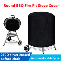 Outdoor Round BBQ Cover, Fire Pit Stove Cover, Waterproof, Weber Heavy Duty, Brazier Cover, Barbecue Stove Cover, 210D