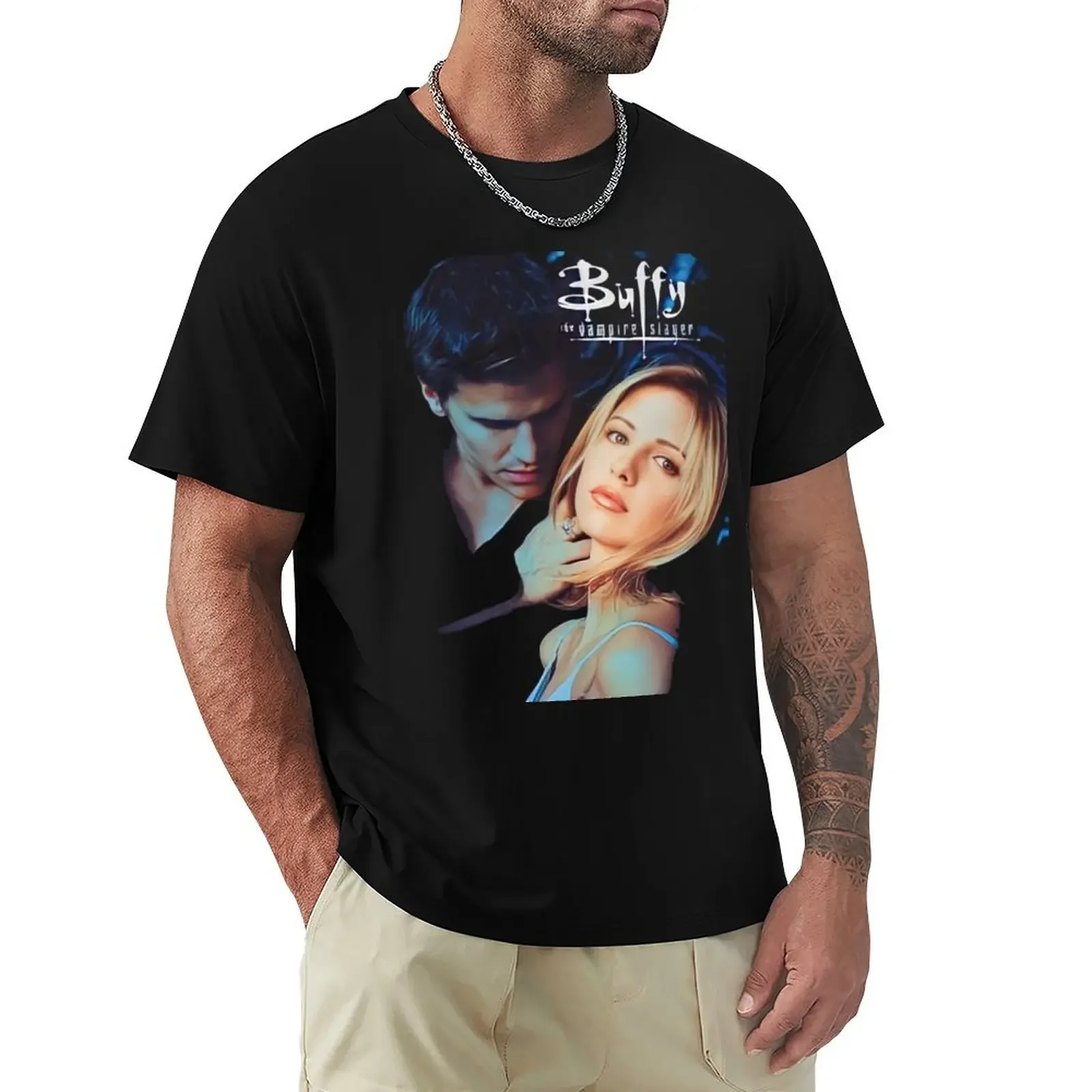 Buffy and Angel T-Shirt kawaii clothes plain custom t shirt baggy shirts big and tall t shirts for men