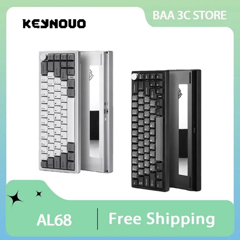 

Yunzii Al68 Mechanical Keyboard Tri Mode Wireless Bluetooth QMK/VIA Aluminum RGB Hot Swap Gasket Low Latency Gaming Keyboard