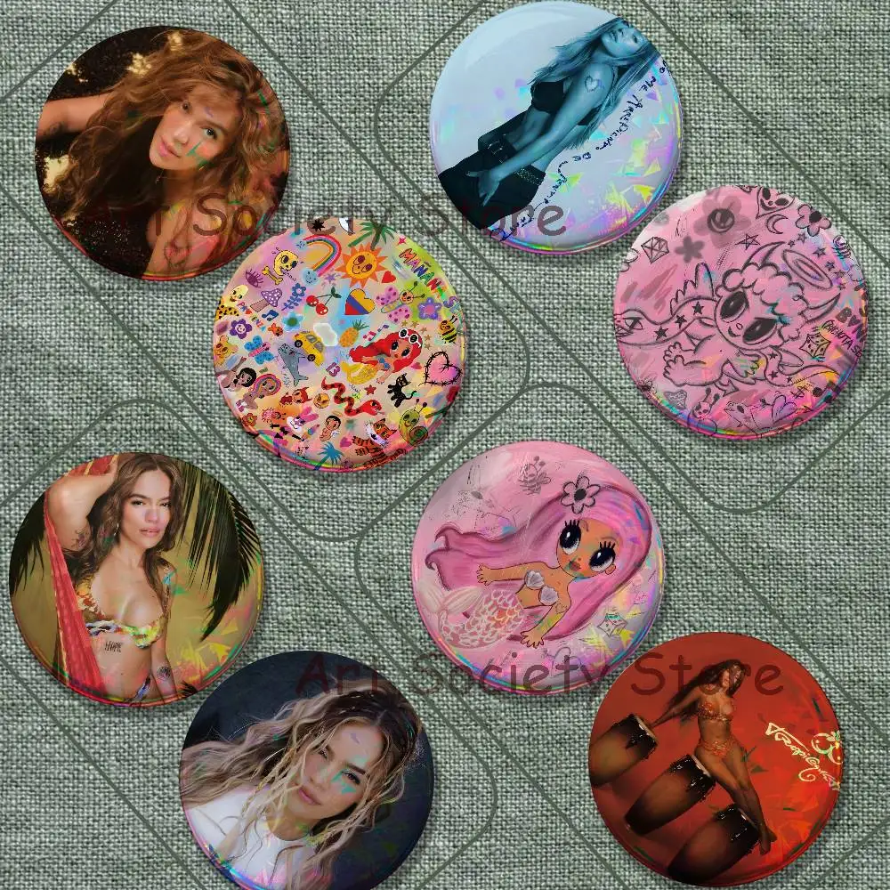 Singer K-Karol G 2-piece set Pins Backpack Clothes Jewelry Accessories Cartoon Round Brooch Button Badge Fans Collection Gifts