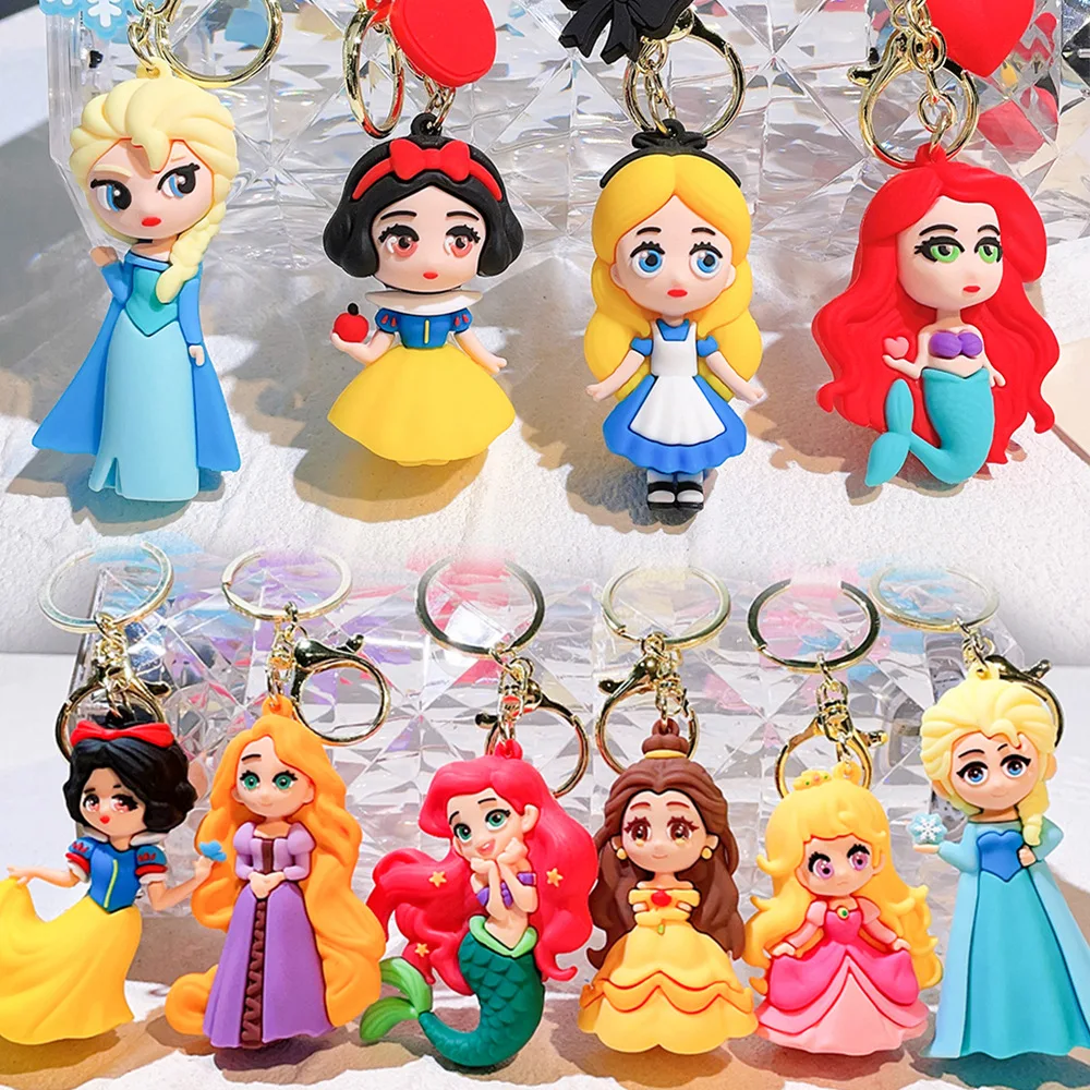 Snow White backpack pendant doll cute silicone car keychain PVC gift