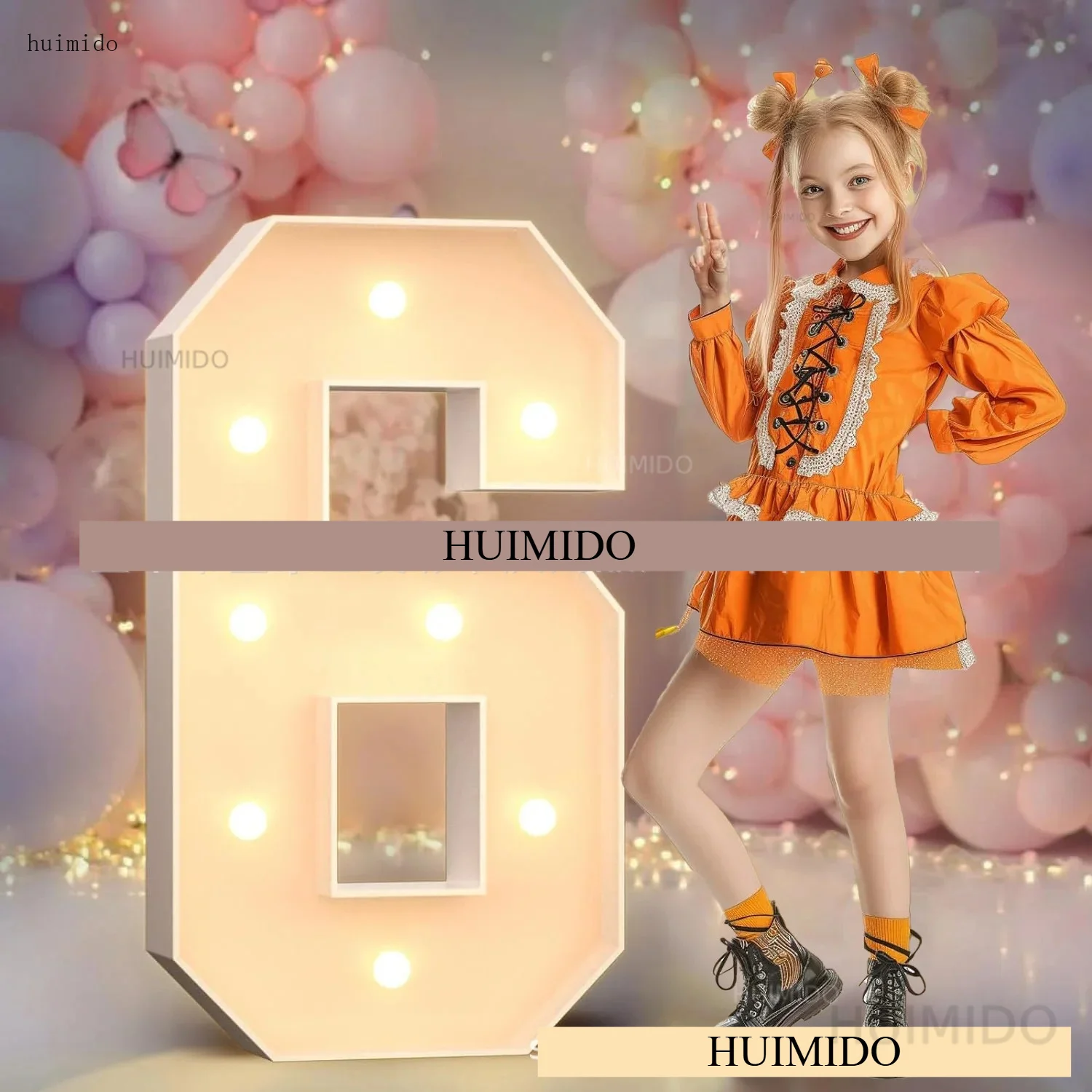 120cm KT Board LED Illuminated 3D Number Foam Board  Mosaic Light Up Birthday Graduation Party Scene Decoration Digit 0 To 9