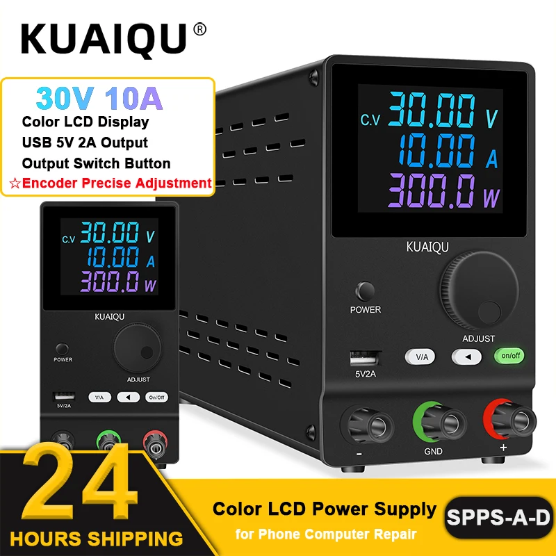 Color LCD Programmable Voltage Regulator 30V 10A Adjustable DC Power Supply 4-Digit USB 5V 2A Source Stabilizer for Phone Repair