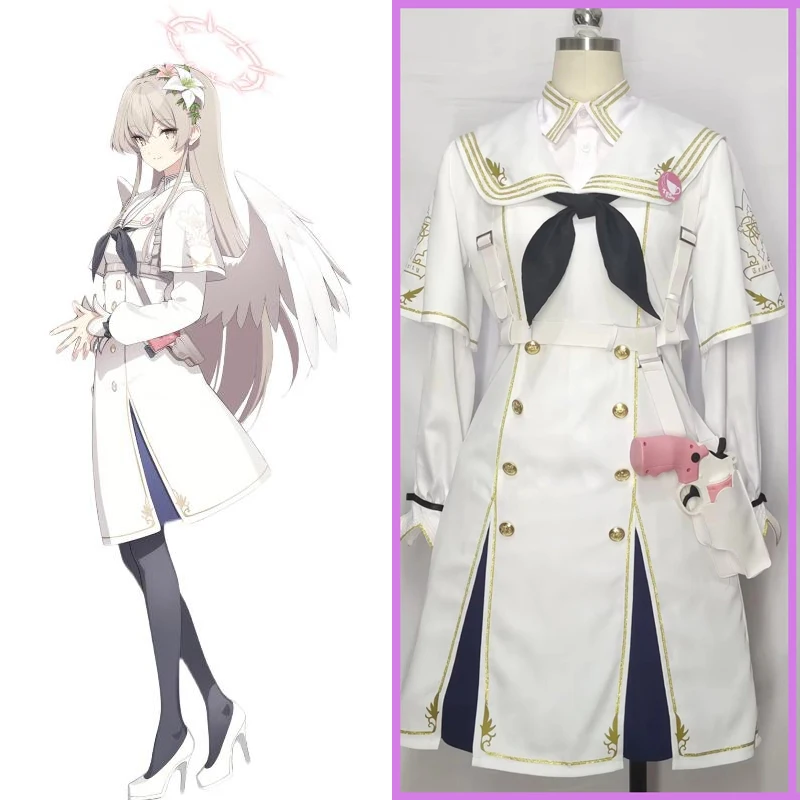 Kiribushi Nagisa Cosplay Costume Blue Archive White Dress Customize Women New sailor battle Outfit Cosplay E