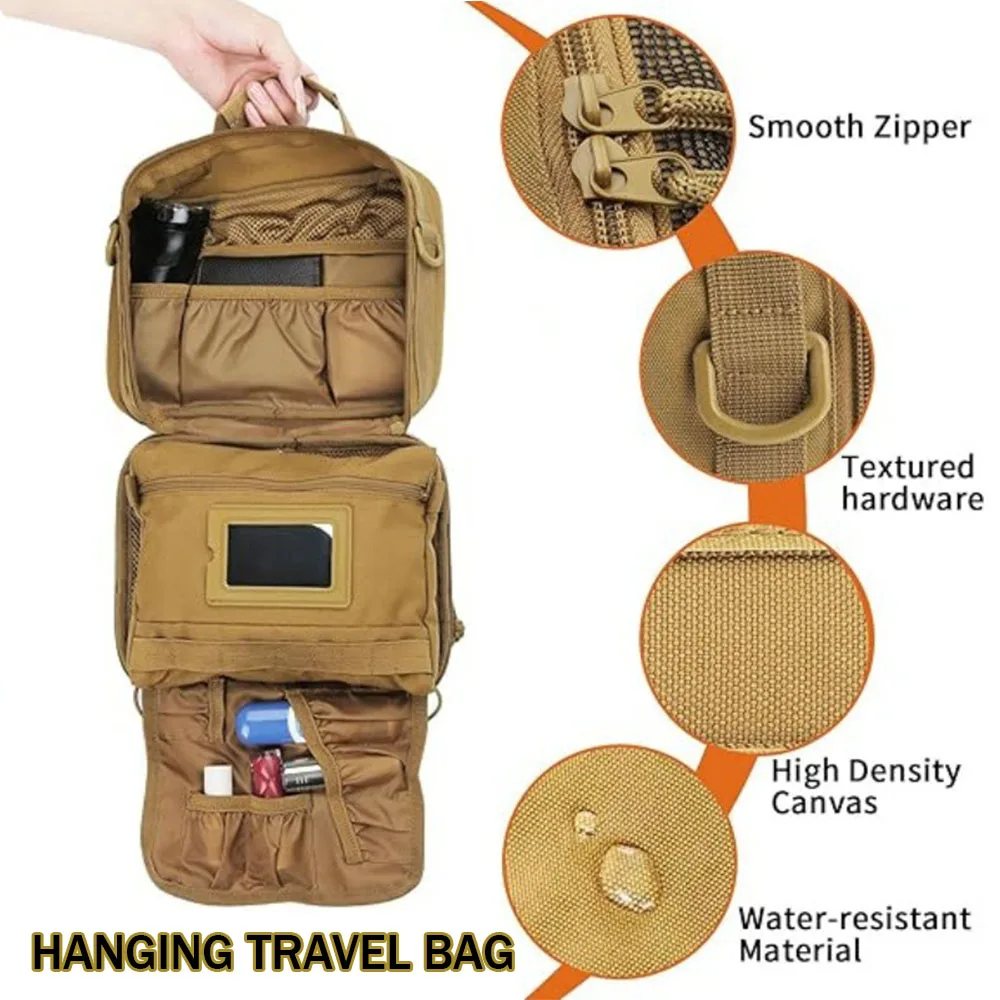 

Portable Hanging Travel Toiletry Bag Large Waterproof Capacity Wash Kit with Zipper Pockets Organizer for Business Trip Vacation