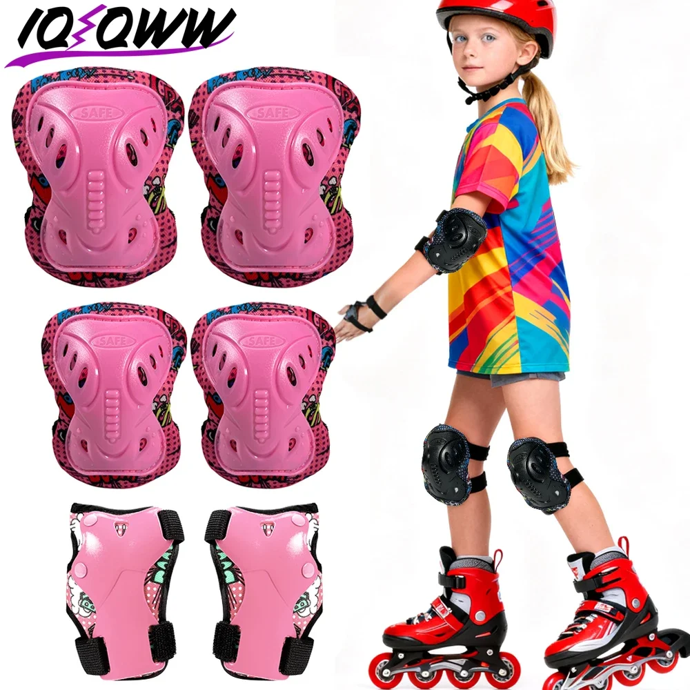 

6PCS Knee Pads for Kids Knee Pads & Elbow Pads Set 6 in 1 Protective Gear Set for Boy Girls with Wrist Guard for Skating Cycling
