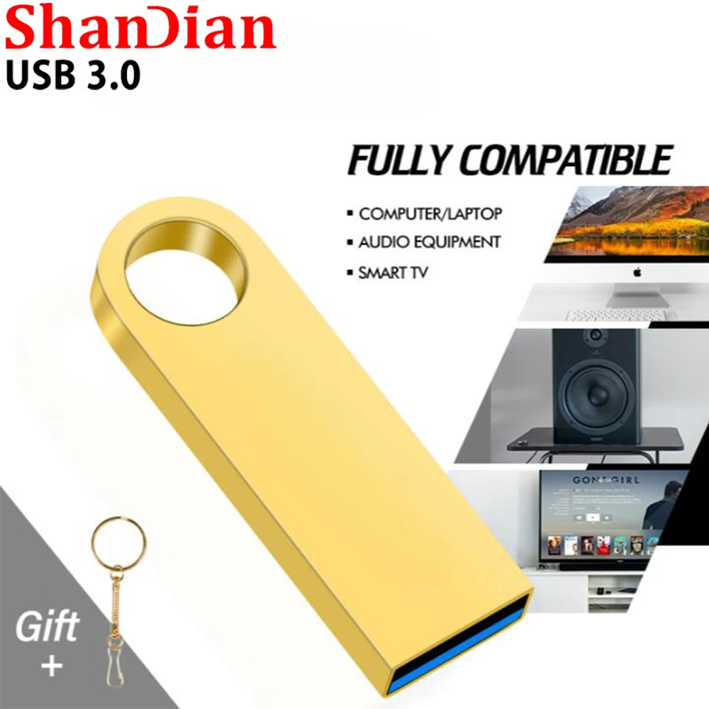 Hot Sale Metal 3.0 USB Flash Drive 128GB High Speed Pen Drive 8GB 16GB 32GB 64GB Memory U Stick   Pendrive Gifts Key Chain